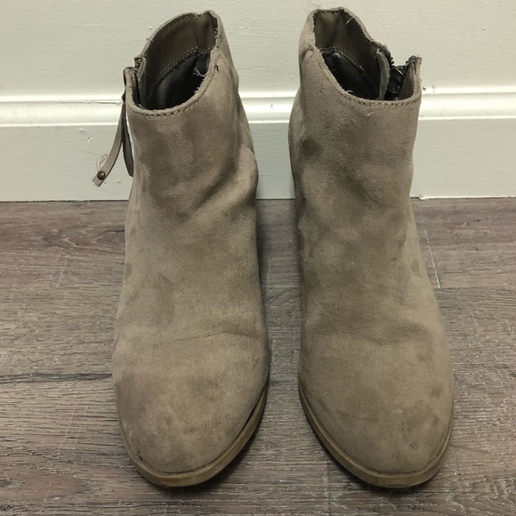 Nude Suede Express Ankle Booties Size 7 - Picture 2 of 8